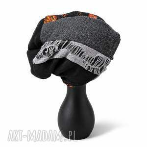 Czapka patchworkowa smerfetka handmade na podszewce