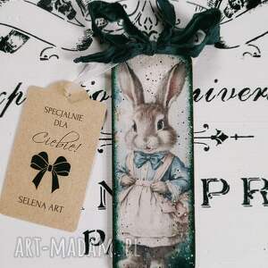 ozdobna zawieszka z zajączkiem prowansja decoupage shabby chic vintage