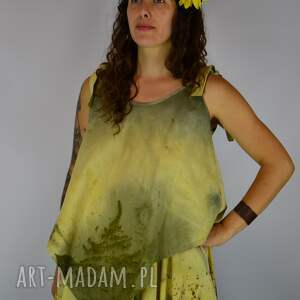 Barwiona roślinami Dzika Bluzka Słoneczna Łąka, ręcznie robiona