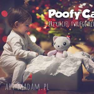 kot przytulanka - poofy cat plushee szaro - dla dziecka maskotki