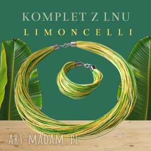naszyjnik i bransoletka z lnu limoncelli, len, stal szlachetna lnu