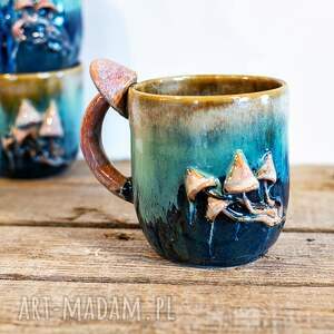 handmade kubek z grzybkami psychodelki nocna aurora 600ml iv, ceramika