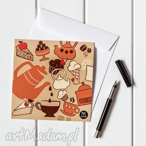 myk studio autorska kartka pocztowa czas na kawę, grafika, ilustracja, kawa