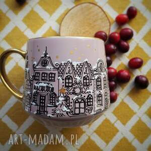 kalinea ręcznie malowany kubek stare miasto gwiazdkę dla męża prezent