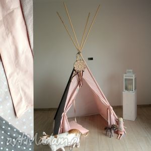 ręcznie wykonane pokoik dziecka teepee różowe serca - namiot do domu