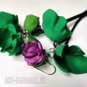 klipsy kolczyki kwiaty pióra dlugie lekkie etno, boho, folk