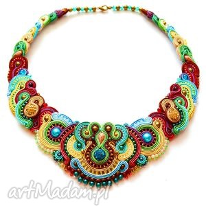 handmade naszyjniki naszyjnik kolia rainbow sutasz soutache