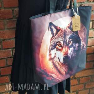 handmade na ramię torba shopper wilki i księzyc kolekcja marka natura
