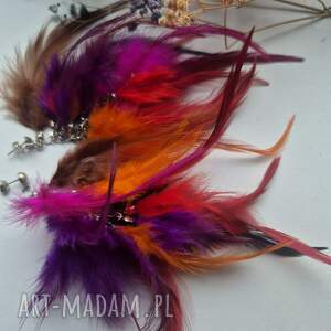 kolczyki delikatne leciutkie pióra rękodzieło et fo re