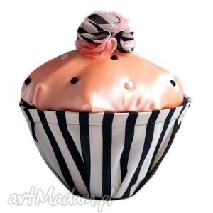 pudełka muffin strap peach box, cupcake, puzderko paski róża