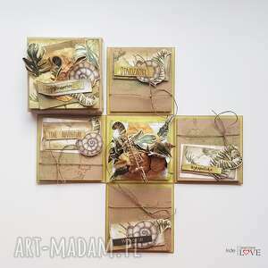 handmade scrapbooking kartki exploding box z dinozaurem 3d