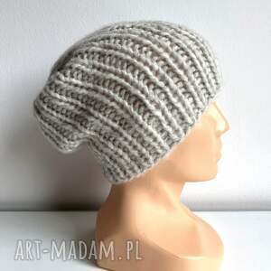 ręcznie zrobione czapki ręcznie robiona czapka damska sasha alpaka z bawełną 03 jasny