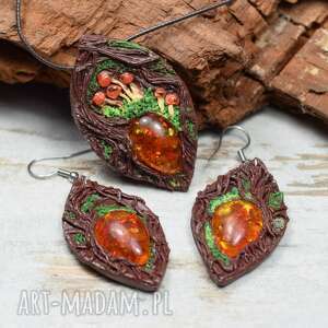 oryginalny komplet biżuterii magic forest kolorowa biżuteria jesienna
