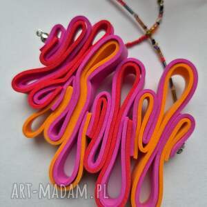 naszyjnik uniwersalny różowo - pomarańczowy piękny boks x1 nasz fo