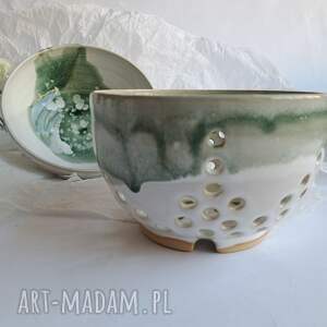 handmade ceramika durszlak i miska ceramiczne/3