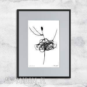 Grafika z ramą - nr 92, czarno biała, kobieca