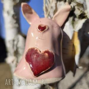 dzwonek ceramiczny zając wielkanoc, prezent, ogród, balkon dekoracje