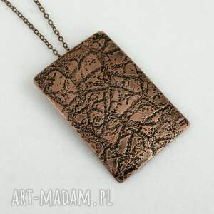 pajęczyna - miedziany wisiorek 2508 11 ooak prosty naszyjnik, miedziana