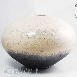 handmade ceramika wazon kule płaska raku