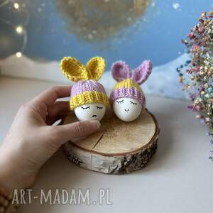 czapeczki z uszami zająca na jajka wielkanocne - zestaw 2 szt