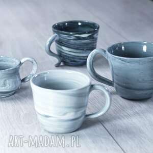 handmade ceramika handmade porcelanowy kubek „marble” gray 225 ml/ 8