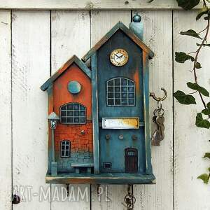 Drewniany wieszak na klucze - seria Zabytkowe dworce