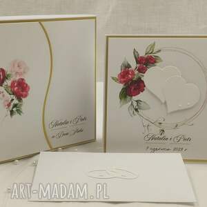 scrapbooking kartki kartka na ślub z pudełkiem i kopertą, w71, personalizowana