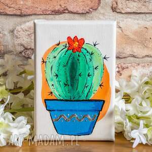 ręczne wykonanie pokoik dziecka mini obrazek akrylowy - kaktus