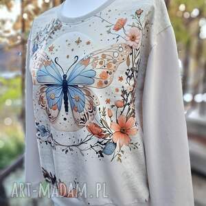 bluza z motylem - rozmiar s/m styl sporowy, codzienny
