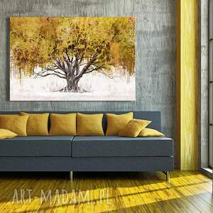 ludesign gallery obraz do salonu drukowany na płótnie z drzewem w odcieniach
