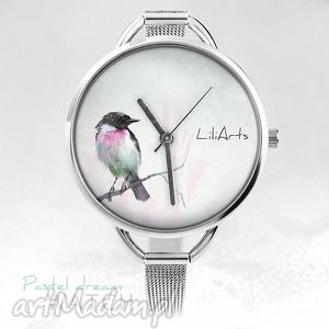 handmade zegarki zegarek, bransoletka - ptaszek - pastel dream watch