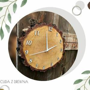 ręczne wykonanie zegary drewniany zegar z plastra drewna brzozy - 30