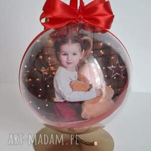 rameczka2023 bombka ze zdjęciem i życzeniami 10cm na stojaku, prezent świąteczny