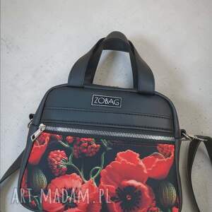 Prezent kuferek czerwone maki, torebka przez ramię