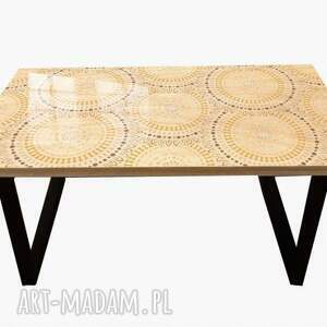 handmade stoły glam mandala - nowoczesny stolik loft kawowy do salonu
