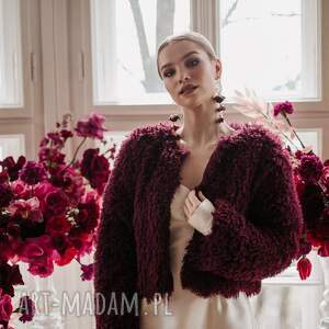 Futro damskie bordowe, futerko