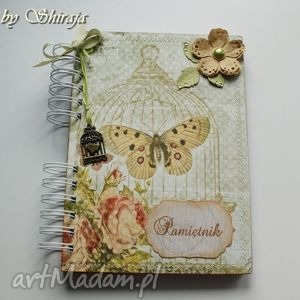 handmade pamiętnik - 'retro motyle'