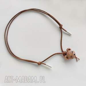 miś wisiorek sznurek, srebro, prezent na święta