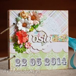 handmade scrapbooking albumy album dziecięcy na prezent chrzciny, roczek, urodziny