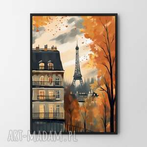 plakat jesień w paryżu v2 - format A4 do salonu, plakaty