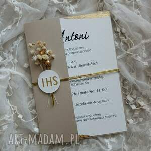 zaproszenie komunijne - aurora gold komunia święta chłopca