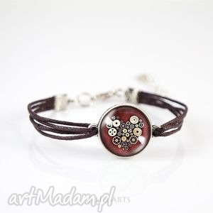 handmade bransoletka - steampunk heart - brązowa