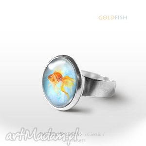 pierścionek - złota rybka goldfish, prezent, urodzinowy