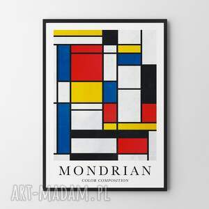 mondrian color composition - plakat 30x40 cm, dekoracje do salonu