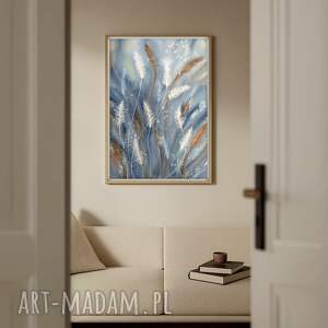 A3, akwarela, łąka, sztuka, trawy, szuwary