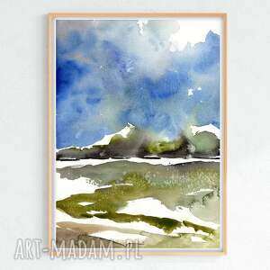Pejzaż 50x70cm, akwarela, obraz, plakaty, widok