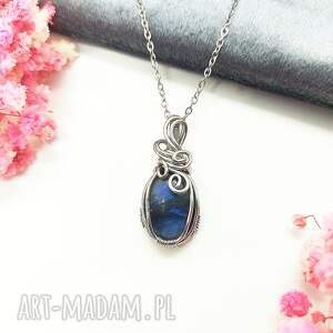 Prezent Naszyjnik Labradoryt Mini stal chirurgiczna wisiorek handmade