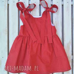 sukienka ladybird bawełniana groszki stylowe dziecko, kokardki