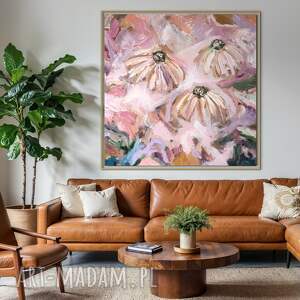 obraz abstrakcyjny salonu, abstrakcja kwiaty, sztuka