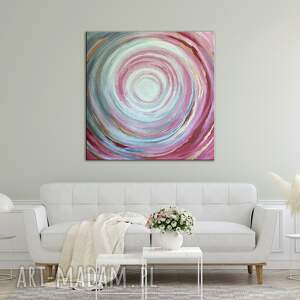 duży obraz abstrakcyjny ręcznie malowany - whirlwind of emotions 100x100 cm